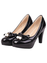 Retro Schleife Perle High Heels Schuhe
